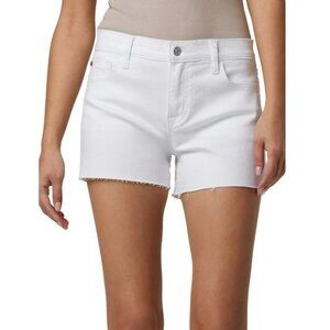 NWT New $145 Hudson White Gracie Mid-Rise Raw-Edge Shorts Size 33